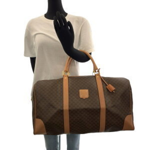 CELINE macadam pattern brown bag handbag - Picture 7 of 9